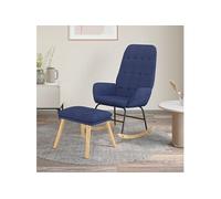 Fauteuil à basculemet voetenbank tissu blauw