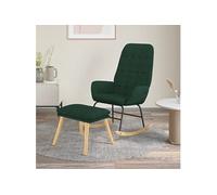 Fauteuil à basculemet voetenbank tissu donkergroen