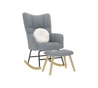 vidaXL Chaise à Bascule avec Repose-Pied Gris Clair Tissu, Chaise, Chaise de Relaxation, Fauteuil Relax, Chaise de Salon, Bascule, Chaise en Tissu