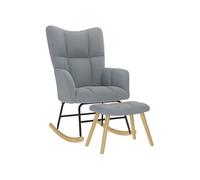 vidaXL Fauteuil à bascule 4016800 – avec repose‑pied, tissu gris clair