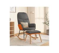 Fauteuil à basculemet voetenbank tissu gris clair