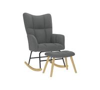 vidaXL Chaise à bascule avec repose-pied Tissu gris foncé 4016801