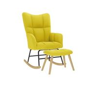 vidaXL Fauteuil à bascule avec repose-pieds en tissu jaune pâle Jaune G