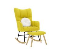 Fauteuil à basculemet voetenbank tissu jaune pâle