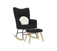 Fauteuil à basculemet voetenbank tissu noir