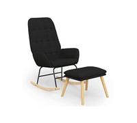vidaXL Fauteuil à basculemet voetenbank tissu noir noir G