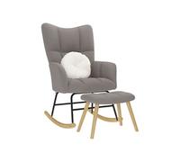 vidaXL Chaise à Bascule avec Repose-Pied Taupe Tissu, Chaise, Chaise de Relaxation, Fauteuil Relax, Chaise de Salon, Bascule, Chaise en Tissu