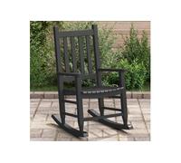 vidaXL Chaise à bascule pour enfants Noir – Bois de peuplier massif