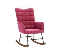 vidaXL Fauteuil à bascule Chaise de salon Velours Rouge bordeaux