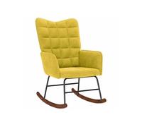 vidaXL Chaise à bascule en velours jaune