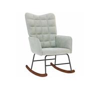 vidaXL Chaise à Bascule Gris Clair Velours, Chaise, Chaise de Salon, Chaise de Relaxation, Chaise Longue, siège de Salon, Chaise de Relaxation