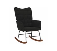 vidaXL Chaise à Bascule Noir Velours, Chaise, Chaise de Salon, Chaise de Relaxation, Chaise Longue, siège de Salon, Chaise de Relaxation