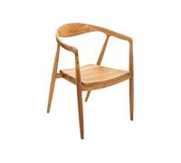 Fauteuil Diner Teck Miyako Naturel Beige - Atmosphera createur d'interieur