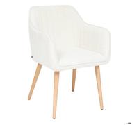 Atmosphera - Fauteuil à dîner visoca Bouclette Blanc