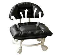 Fauteuil à dossier roulant très résistant - Coussin épais en cuir | Tabouret à langer 41 x 32 x 31 cm pour maison, garage, magasin, bibliothèque, studio, pédicure, garde d'enfants, ménage