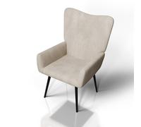 Fauteuil à oreilles avec pouf optionnel Odense Beige