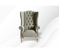Fauteuil à oreilles gris Fauteuil Canapé Coussin Canapé textile Chesterfield Canapé Lounge