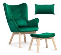 Fauteuil à oreilles - JANSPORT - Norse - Vert foncé - 1 place - Style scandinave moderne