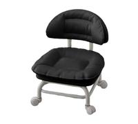Fauteuil à roulant pour le nettoyage - 360 roulettes silencieuses | Tabouret de pédicure avec siège bas avec dossier pour magasin, maison, garage, bibliothèque, studio, bureau