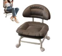 Fauteuil à roulant pour le nettoyage, petite chaise avec roulettes | Siège à roulettes bas avec dossier pour maison, garage, bibliothèque, studio, bureau, pédicure, travaux manuels