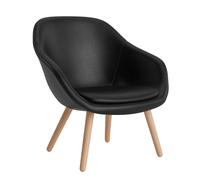 Fauteuil About a Lounge Chair AAL 82 cuir water-based black lacquered oak base
