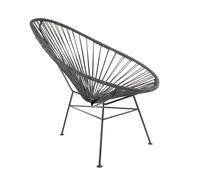Fauteuil Acapulco cuir powder coated steel base