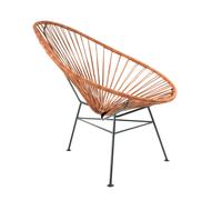 Fauteuil Acapulco cuir powder coated steel base