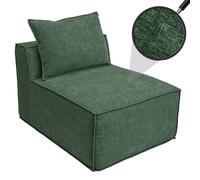 Fauteuil/accessoires pour canapé HWC-O54, fauteuil lounge Fauteuil rembourré partie centrale, tissu/textile (300 g/m²) 63 x 75 x 97 cm vert