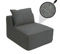 Fauteuil/accessoires pour canapé HWC-O54, fauteuil lounge, partie centrale rembourrée, tissu/textile (300 g/m²) 63 x 75 x 97 cm gris foncé