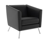 Fauteuil accueil LODGE Simili cuir Avec accoudoirs Noir