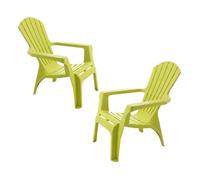 Fauteuil Adirondack résine polypropylène Wilsa Garden - Anis - 2 Fauteuils Adirondack