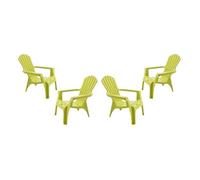 Fauteuil Adirondack résine polypropylène Wilsa Garden - Anis - 4 Fauteuils Adirondack