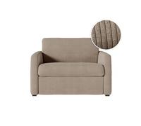 Fauteuil AGATHE convertible express couchage quotidien 70x190cm en velours côtelé taupe - Matelas 13cm