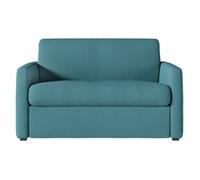 Fauteuil AGATHE convertible express couchage quotidien 100x190cm en tissu bleu canard - Matelas 13cm