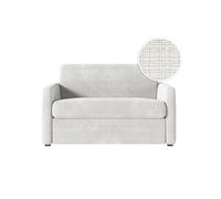 Fauteuil AGATHE convertible express 100x190cm en tissu chenille beige - Matelas 13cm