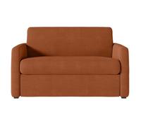 Fauteuil AGATHE convertible express couchage quotidien 100x190cm en velours côtelé terracotta - Matelas 13cm