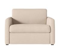Fauteuil AGATHE convertible express couchage quotidien 70x190cm en tissu beige - Matelas 13cm