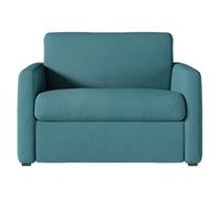 Fauteuil AGATHE convertible express couchage quotidien 70x190cm en tissu bleu canard - Matelas 13cm