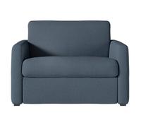Fauteuil AGATHE convertible express couchage quotidien 70x190cm en tissu bleu foncé - Matelas 13cm