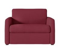 Fauteuil AGATHE convertible express couchage quotidien 70x190cm en tissu bordeaux - Matelas 13cm