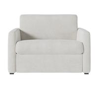 Fauteuil AGATHE convertible express couchage quotidien 70x190cm en tissu bouclette blanc - Matelas 13cm