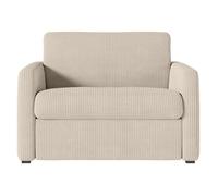 Fauteuil AGATHE convertible express couchage quotidien 70x190cm en velours côtelé beige - Matelas 13cm