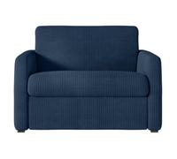 Fauteuil AGATHE convertible express couchage quotidien 70x190cm en velours côtelé bleu foncé - Matelas 13cm