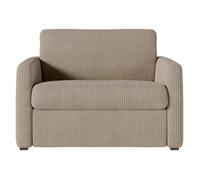 Fauteuil AGATHE convertible express couchage quotidien 70x190cm en velours côtelé taupe - Matelas 13cm