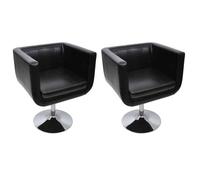 Fauteuil Ajustable Moderne Club Noir 2 pièces 160440