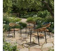 Fauteuil alu anthracite et corde tressée naturelle casamance (lot de 4)