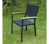 Fauteuil aluminium et textilène noir casablanca