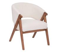 Fauteuil ""Amza"" bouclette blanc - Atmosphera createur d'interieur
