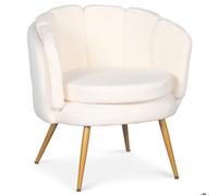 Fauteuil arrondi Brenda Tissu bouclette Beige