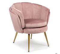 Fauteuil arrondi Brenda Velours Rose